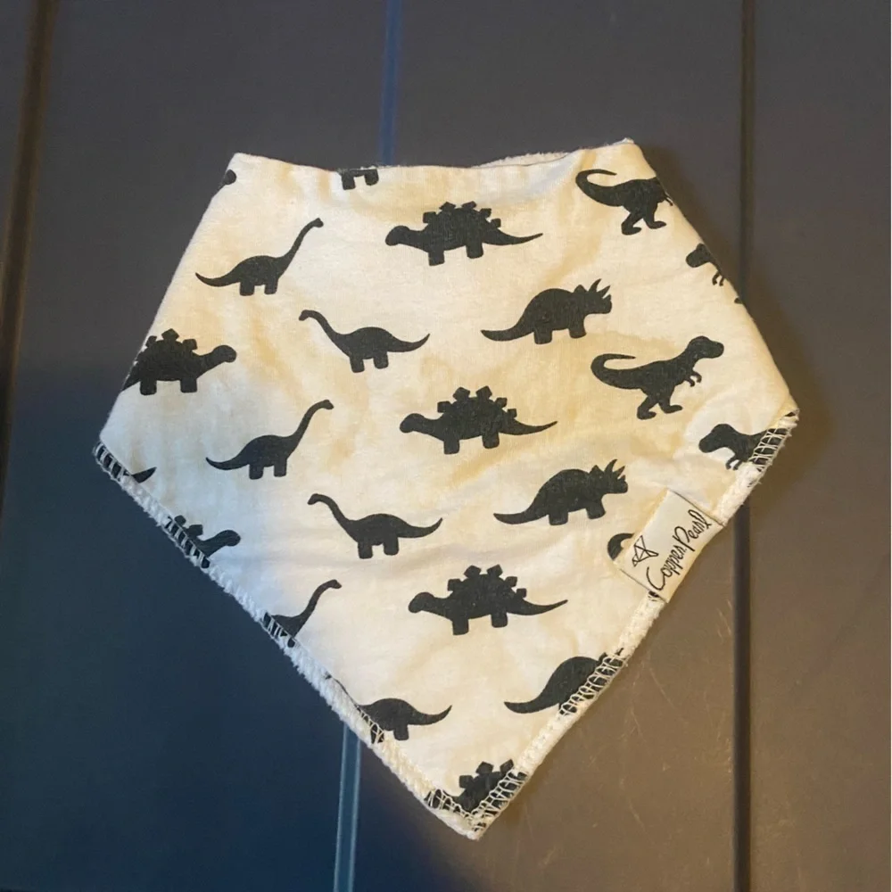 BABY dinosaur white bib